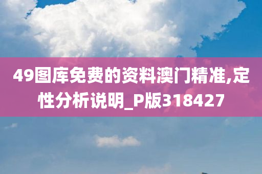 49图库免费的资料澳门精准,定性分析说明_P版318427