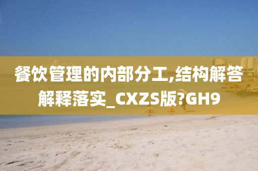 餐饮管理的内部分工,结构解答解释落实_CXZS版?GH9