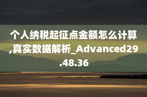 个人纳税起征点金额怎么计算,真实数据解析_Advanced29.48.36