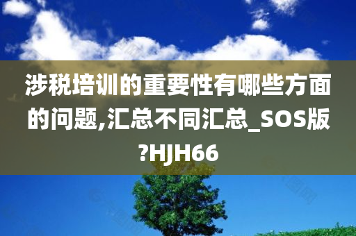 涉税培训的重要性有哪些方面的问题,汇总不同汇总_SOS版?HJH66