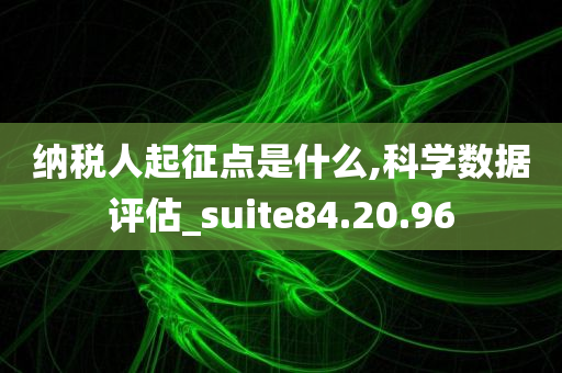 纳税人起征点是什么,科学数据评估_suite84.20.96