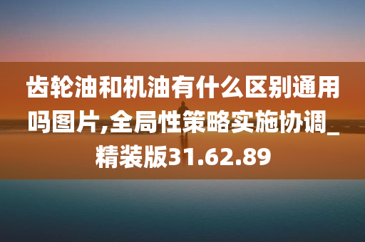 齿轮油和机油有什么区别通用吗图片,全局性策略实施协调_精装版31.62.89