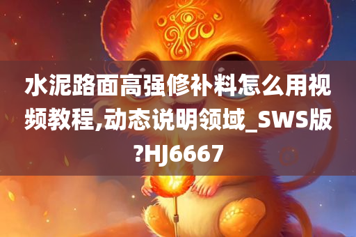 水泥路面高强修补料怎么用视频教程,动态说明领域_SWS版?HJ6667