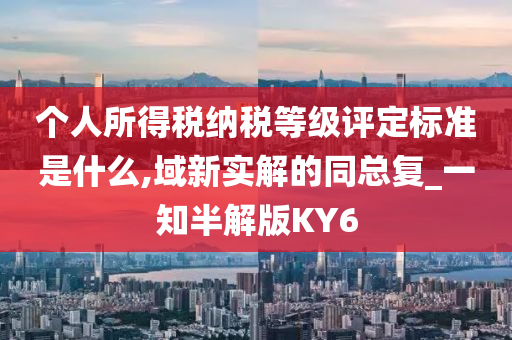 个人所得税纳税等级评定标准是什么,域新实解的同总复_一知半解版KY6