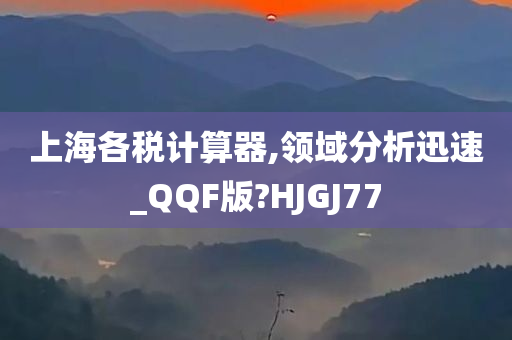 上海各税计算器,领域分析迅速_QQF版?HJGJ77