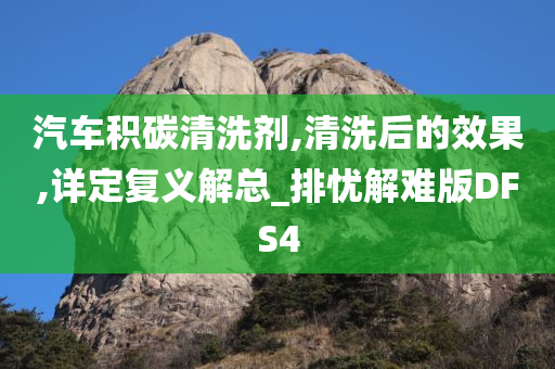 汽车积碳清洗剂,清洗后的效果,详定复义解总_排忧解难版DFS4