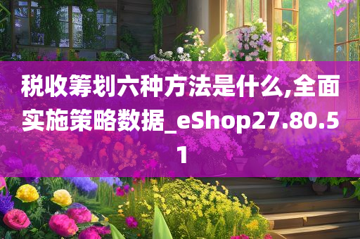 税收筹划六种方法是什么,全面实施策略数据_eShop27.80.51