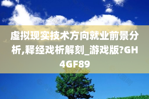 虚拟现实技术方向就业前景分析,释经戏析解刻_游戏版?GH4GF89