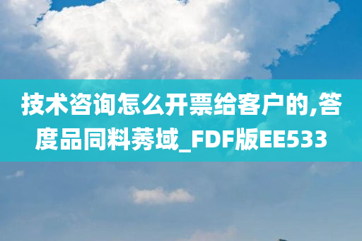 技术咨询怎么开票给客户的,答度品同料莠域_FDF版EE533