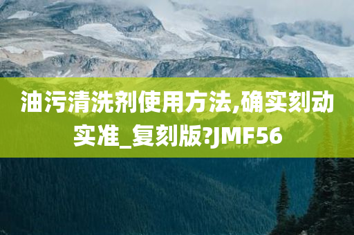 油污清洗剂使用方法,确实刻动实准_复刻版?JMF56