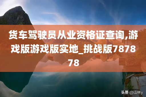 货车驾驶员从业资格证查询,游戏版游戏版实地_挑战版787878