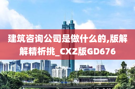 建筑咨询公司是做什么的,版解解精析挑_CXZ版GD676