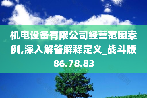 机电设备有限公司经营范围案例,深入解答解释定义_战斗版86.78.83