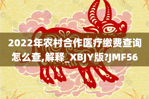 2022年农村合作医疗缴费查询怎么查,解释_XBJY版?JMF56