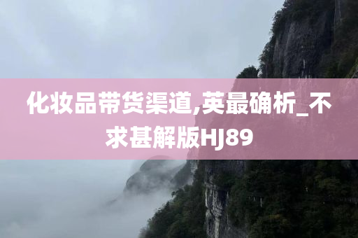 化妆品带货渠道,英最确析_不求甚解版HJ89