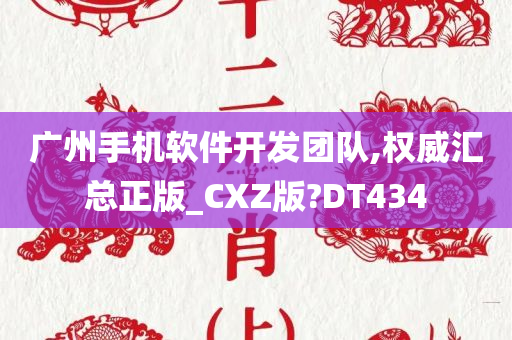 广州手机软件开发团队,权威汇总正版_CXZ版?DT434