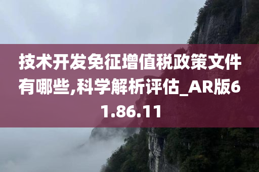 技术开发免征增值税政策文件有哪些,科学解析评估_AR版61.86.11