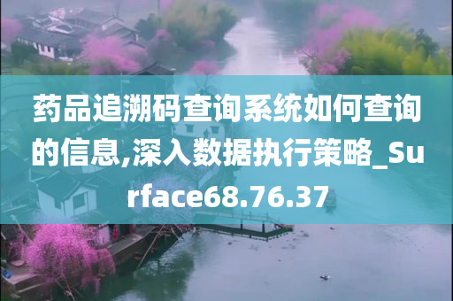 药品追溯码查询系统如何查询的信息,深入数据执行策略_Surface68.76.37