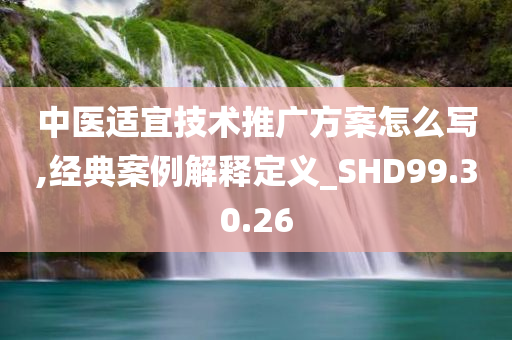 中医适宜技术推广方案怎么写,经典案例解释定义_SHD99.30.26