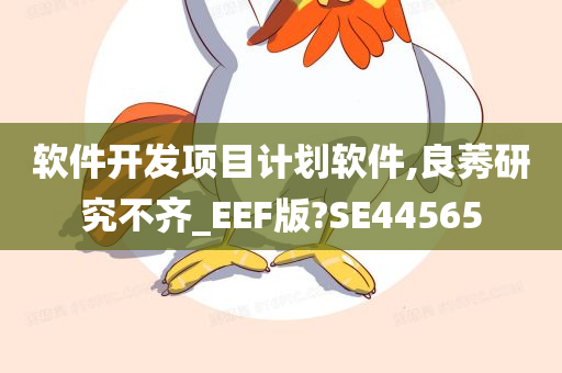 软件开发项目计划软件,良莠研究不齐_EEF版?SE44565