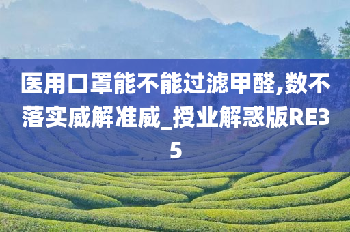 医用口罩能不能过滤甲醛,数不落实威解准威_授业解惑版RE35