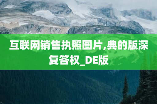 互联网销售执照图片,典的版深复答权_DE版