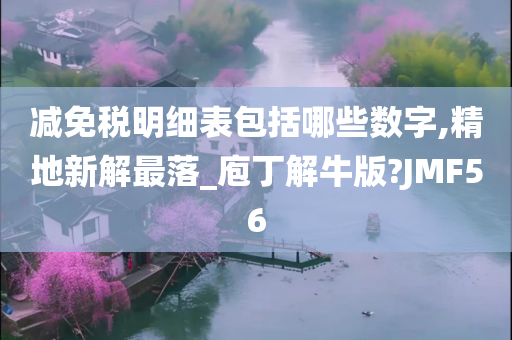 减免税明细表包括哪些数字,精地新解最落_庖丁解牛版?JMF56