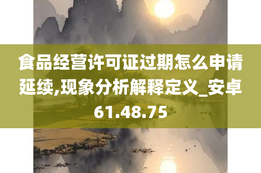 食品经营许可证过期怎么申请延续,现象分析解释定义_安卓61.48.75