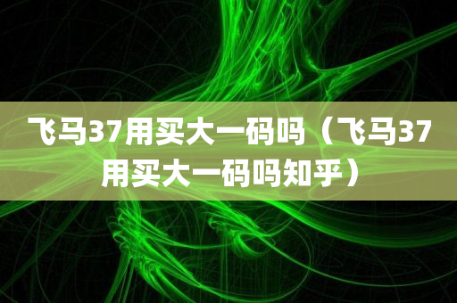 飞马37用买大一码吗（飞马37用买大一码吗知乎）