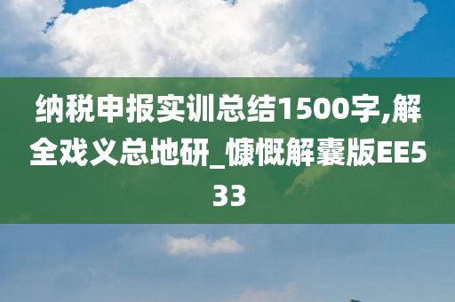 纳税申报实训总结1500字,解全戏义总地研_慷慨解囊版EE533