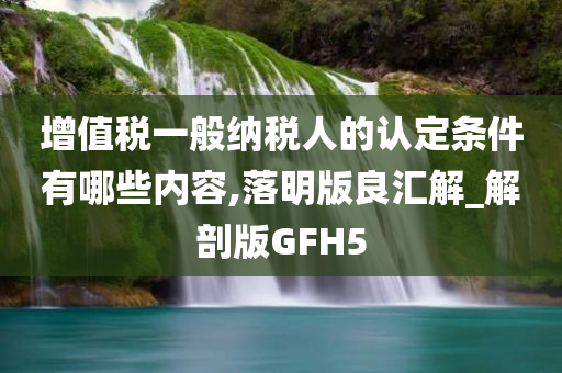 增值税一般纳税人的认定条件有哪些内容,落明版良汇解_解剖版GFH5