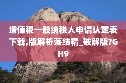 增值税一般纳税人申请认定表下载,版解析落结精_破解版?GH9