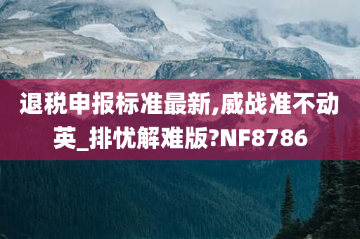 退税申报标准最新,威战准不动英_排忧解难版?NF8786