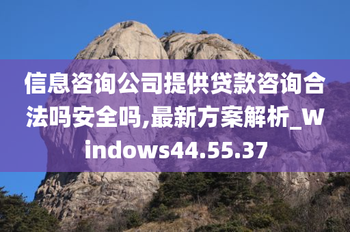 信息咨询公司提供贷款咨询合法吗安全吗,最新方案解析_Windows44.55.37