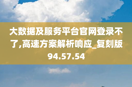 大数据及服务平台官网登录不了,高速方案解析响应_复刻版94.57.54