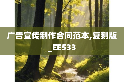 广告宣传制作合同范本,复刻版_EE533