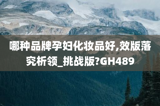 哪种品牌孕妇化妆品好,效版落究析领_挑战版?GH489