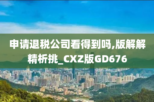 申请退税公司看得到吗,版解解精析挑_CXZ版GD676