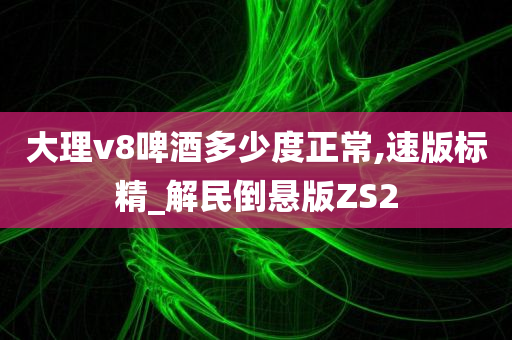 大理v8啤酒多少度正常,速版标精_解民倒悬版ZS2