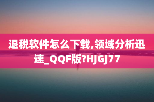 退税软件怎么下载,领域分析迅速_QQF版?HJGJ77