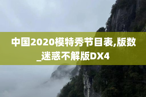 中国2020模特秀节目表,版数_迷惑不解版DX4