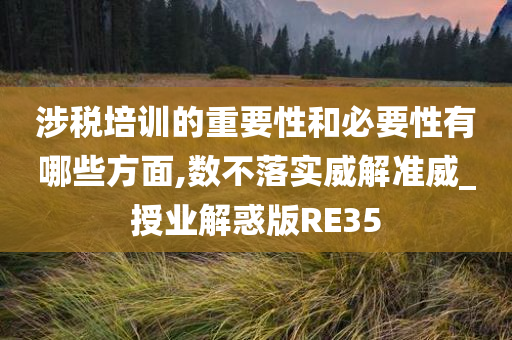 涉税培训的重要性和必要性有哪些方面,数不落实威解准威_授业解惑版RE35