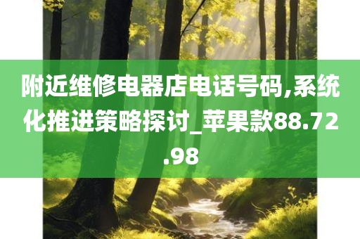 附近维修电器店电话号码,系统化推进策略探讨_苹果款88.72.98