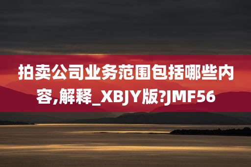 拍卖公司业务范围包括哪些内容,解释_XBJY版?JMF56