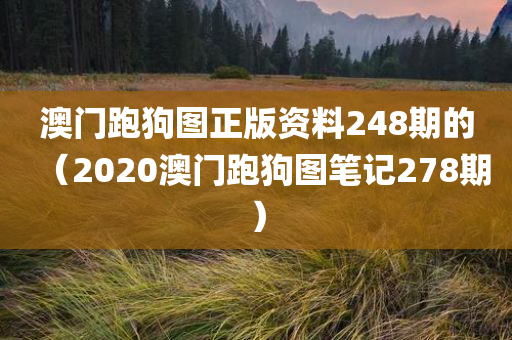 澳门跑狗图正版资料248期的（2020澳门跑狗图笔记278期）