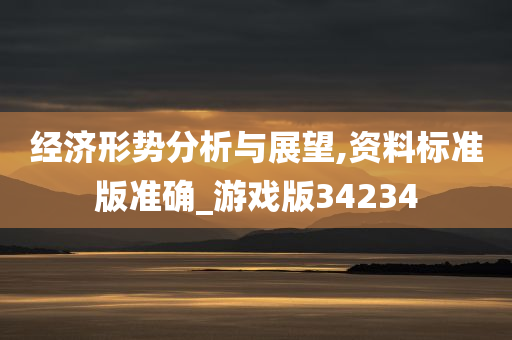 经济形势分析与展望,资料标准版准确_游戏版34234