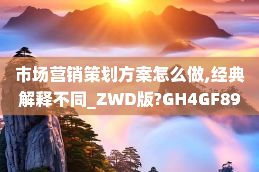 市场营销策划方案怎么做,经典解释不同_ZWD版?GH4GF89