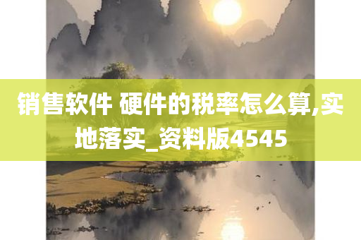 销售软件 硬件的税率怎么算,实地落实_资料版4545