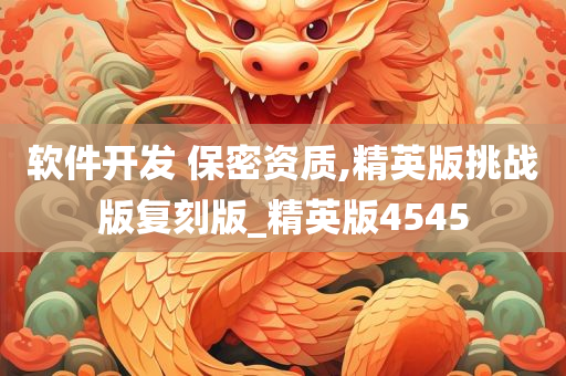 软件开发 保密资质,精英版挑战版复刻版_精英版4545