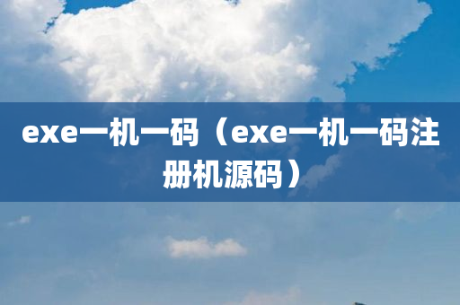 exe一机一码（exe一机一码注册机源码）